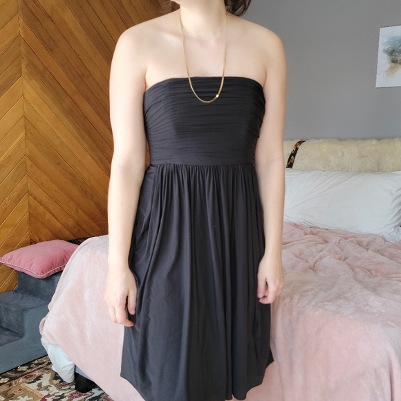 J. Crew Black Ruched Strapless Short Formal Dress - Picture 4 of 9